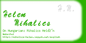 helen mihalics business card